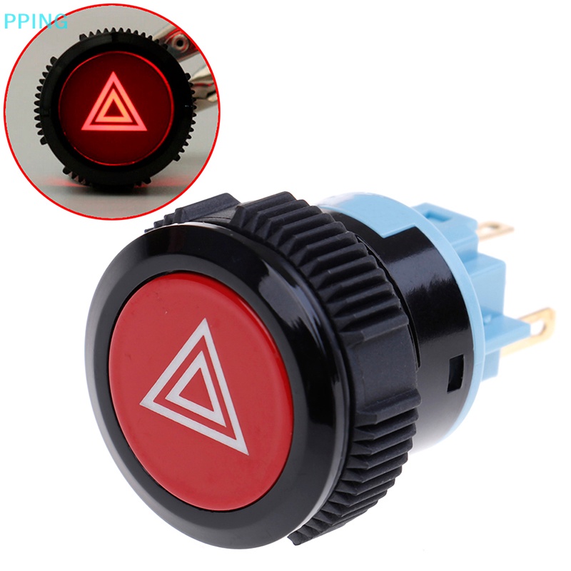 Đèn led đỏ 22mm cảnh báo khẩn cấp đèn flash nút nhấn công tắc tự khóa lov