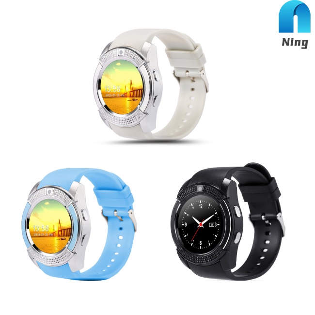 Đồng hồ thông minh ning v8 nam nữ đồng hồ thông minh theo dõi ngủ với màn hình tròn 1,22 inch camera hd đồng hồ thể dục