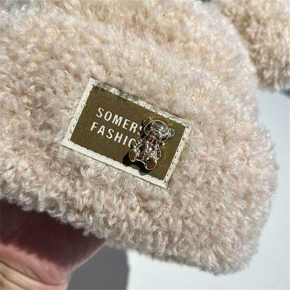 Muvako Mũ beanie Vải Bông Giữ Ấm Tai Gấu Dễ Thương Thời Trang Mùa Đông