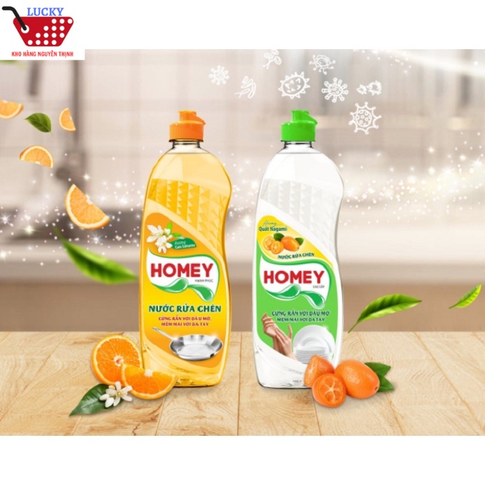 Nước rửa chén cao cấp HOMEY hương Cam hương quất 750g/chai