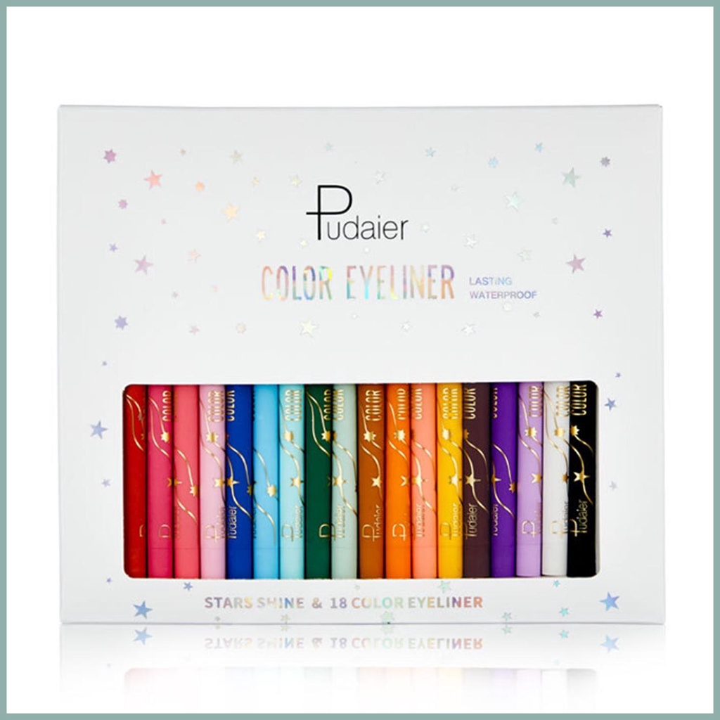 Bút chì kẻ mắt màu trắng 18 màu pearl eyeliner kit eye liner gel pen cho nữ trang điểm mắt chuyên nghiệp không thấm nước yunvn