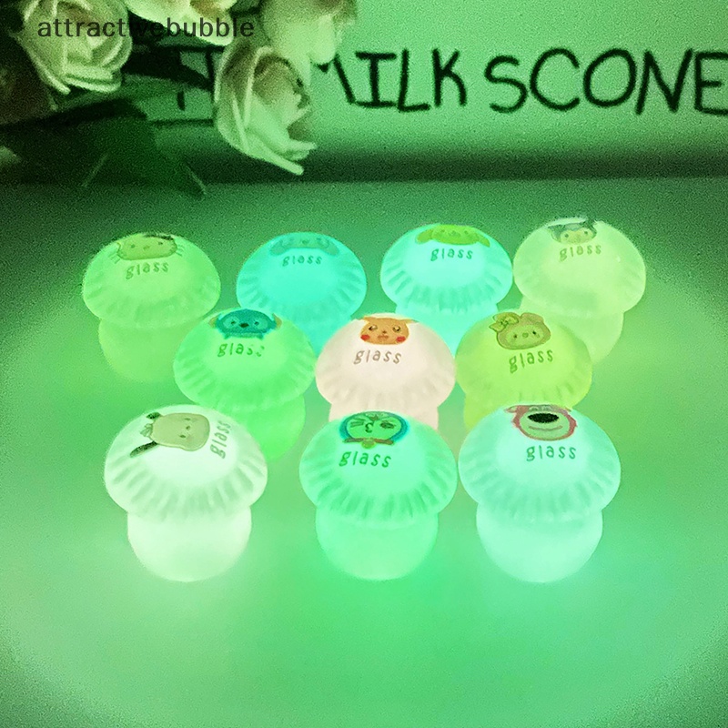 Atvn diy cream gel case điện thoại keychain phụ kiện trang sức 2 cái nhựa nhỏ phát sáng sanrio đồ chơi nấm máy tính để bàn mặt dây chuyền nhỏ martijn