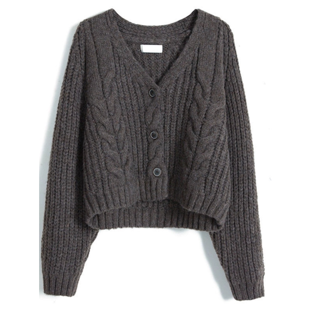 Áo khoác cardigan dệt kim dài tay màu trơn dễ phối rộng rãi thời trang đơn giản khí chất mùa thu cho nữ