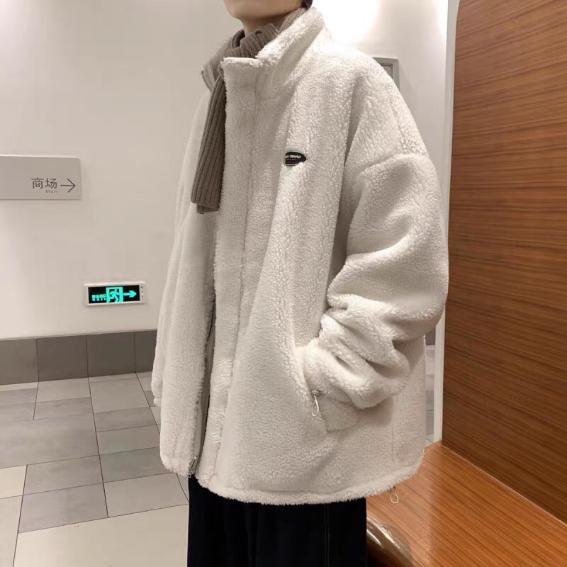 Khoác nam nữ lót lông cừu Áo Khoác nam 3 lớp mặc cả 2 mặt dày dặn siêu ấm áo phong cách đại Hàn hot tr