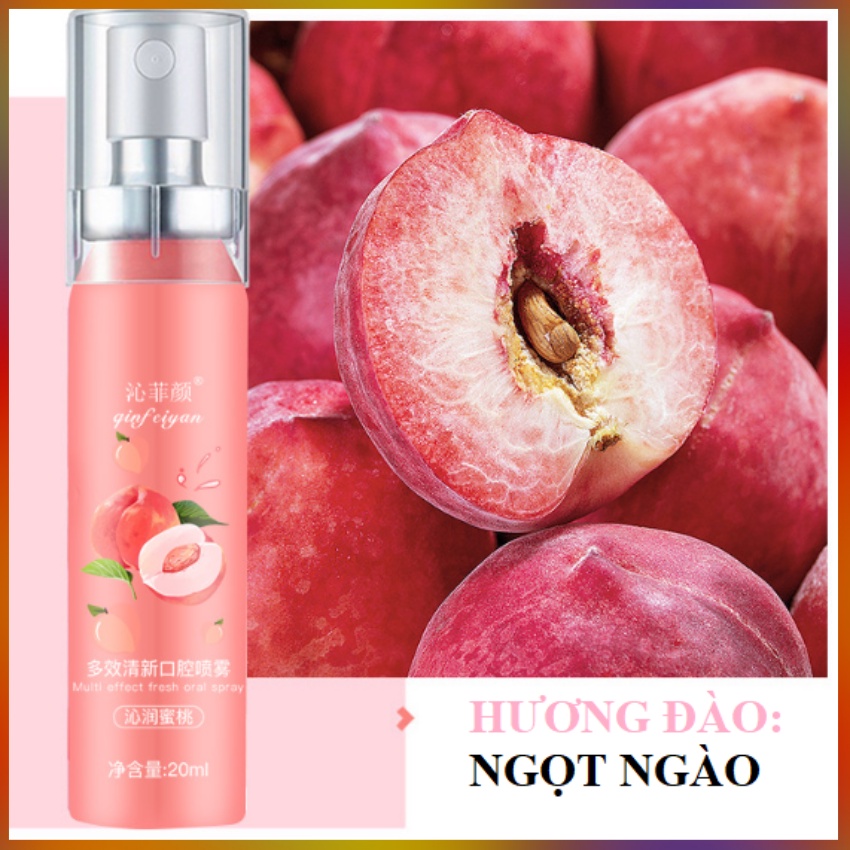 Xịt Thơm Miệng QINFEIYAN 20ml/Chai Hương Hoa Quả Và Bạc Hà Thơm Miệng The Mát