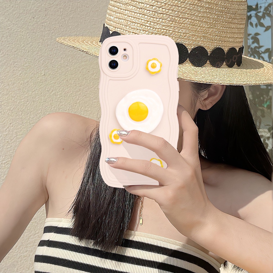 Ốp Điện Thoại Silicon Hình Quả Trứng 3D Cho iPhone 11 12 13 14 Pro MAX Plus Mini X XR XS MAX 6 S 7 8 Plus SE 2020 11Pro 12pro 13Pro