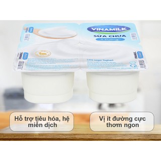 Lốc 4 hộp sữa chua vinamilk ít đường 100g