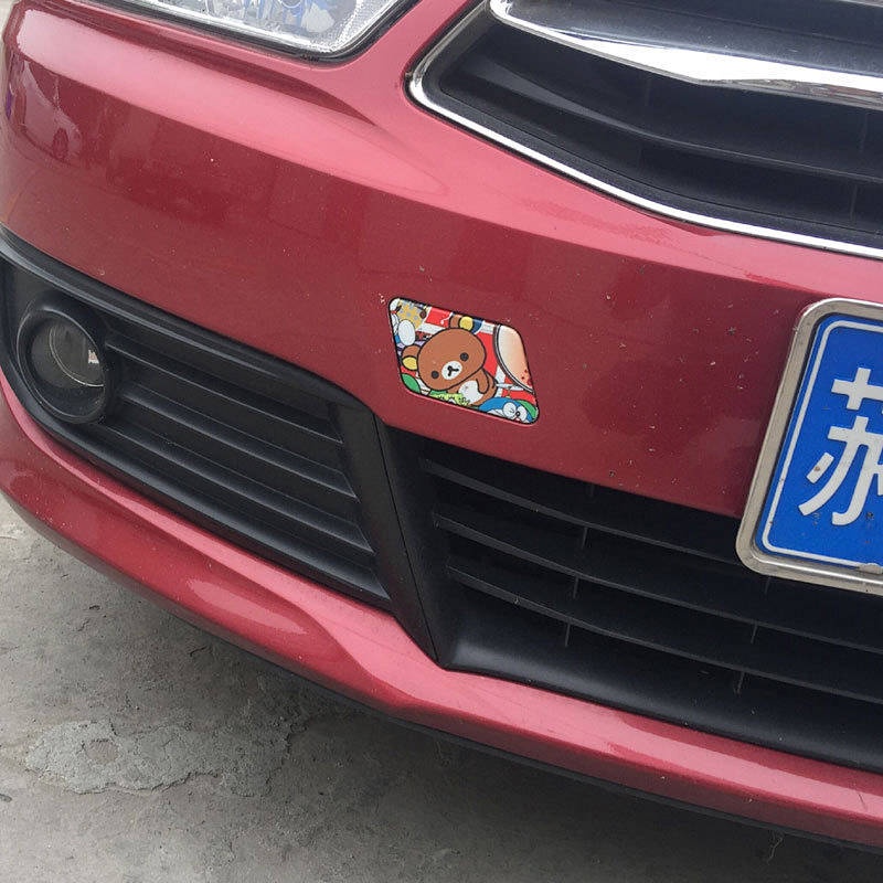 Creative Automotive Fuel Tank Cap Modified Graffiti Stickers Reflective Mirror Car Cartoon Waterproof Scratch Hidden Personality Decorative Cover Stickers Cute stickers Car fuel tank cap decoration