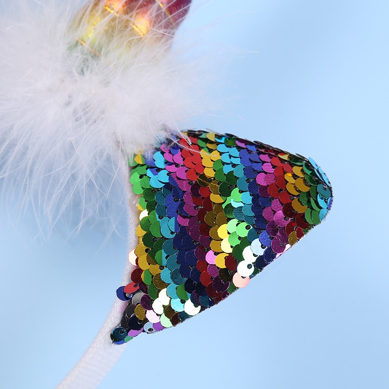 Băng Đô Cài Tóc Hình Sừng Kỳ Lân Màu Dạ Quang Dễ Thương Cho Bé Gái