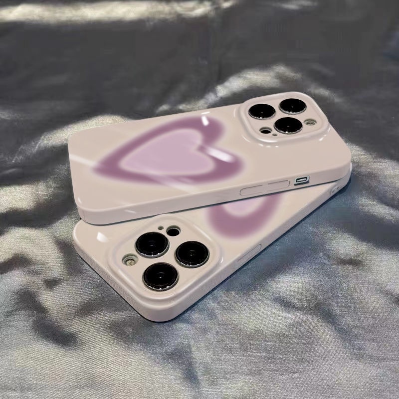 Ốp Điện Thoại Silicon Cứng In Họa Tiết Trái Tim Cho Iphone 13 / 12 / 11 xsmax / 8plus / 11Promax / 14promax