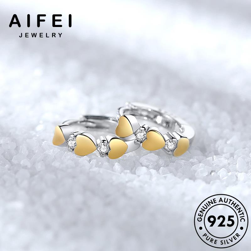 AIFEI JEWELRY quốc tròn tua kiện yêu tình phụ vàng bản trang 925 Thời nguyên tai xỏ sức thời nữ vành đơn thật bạc giản khuyên hàn bông E393
