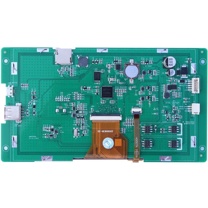 Màn hình cảm ứng HMI công nghiệp lắp trần không vỏ RS232 RS485 KinSeal  AMZ 4.3 7 10.1 inch Giao tiếp PLC, Modbus RTU