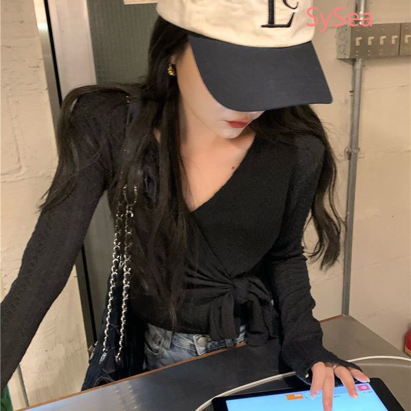 Áo Kiểu Tay Dài Cổ Chữ V Thời Trang Quyến Rũ Cho Nữ