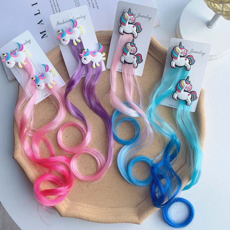 Kẹp Tóc Giả Xoăn Gắn Ngựa Pony Nhiều Màu Dễ Thương Cho Bé MyBaby