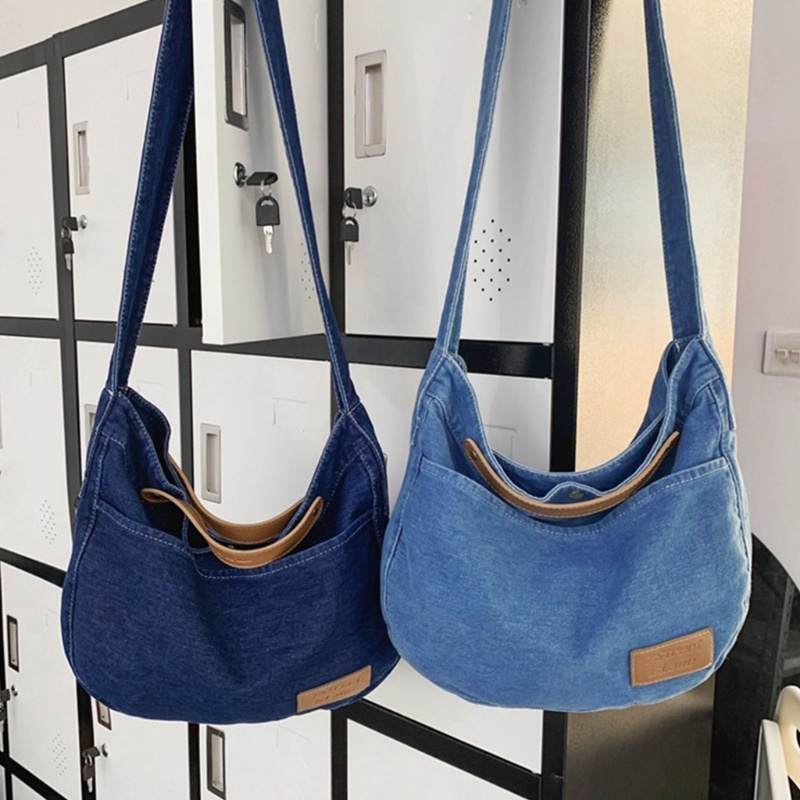 Túi Xách Denim Đeo Chéo Sức Chứa Lớn Thời Trang Dành Cho Nữ