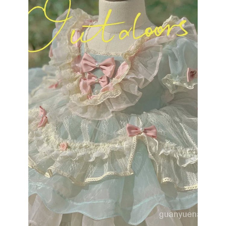 Đầm Công Chúa Lolita Phối Ren Phong Cách Phương Tây Cao Cấp Cho Bé Gái