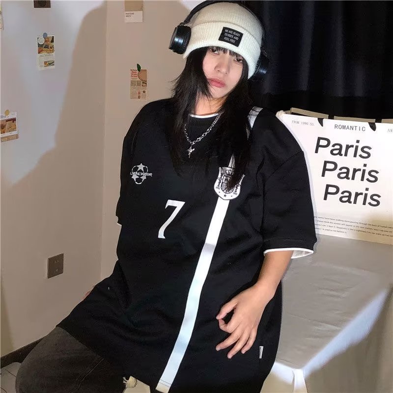 Áo Thun Tay Ngắn Cổ Tròn In Chữ Phong Cách Đường Phố Thời Trang Mùa Hè