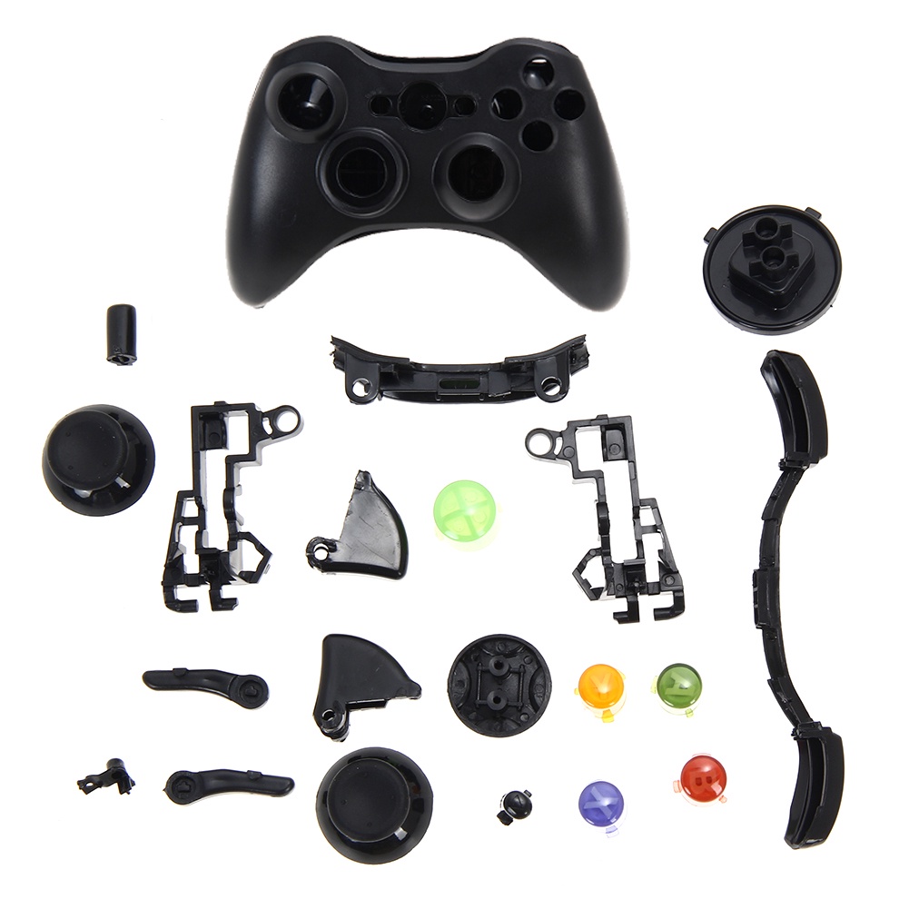Vỏ Bọc Bảo Vệ Điều Khiển Không Dây + Nút Bấm Cho XBox 360 Màu Đen