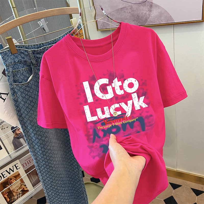 NRVP Áo Thun 100% Cotton Tay Ngắn Dáng Rộng In Họa Tiết Phong Cách Hàn Quốc Thời Trang Cho Nữ