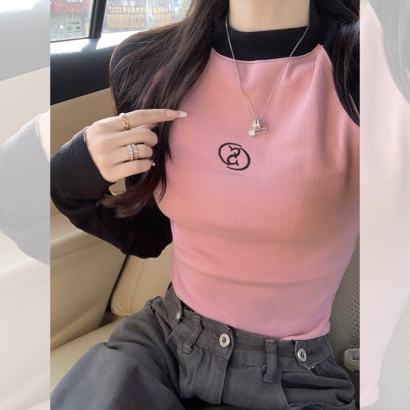 Áo thun SUXI tay dài dáng ôm dễ phối đồ phong cách thể thao thời trang cho nữ