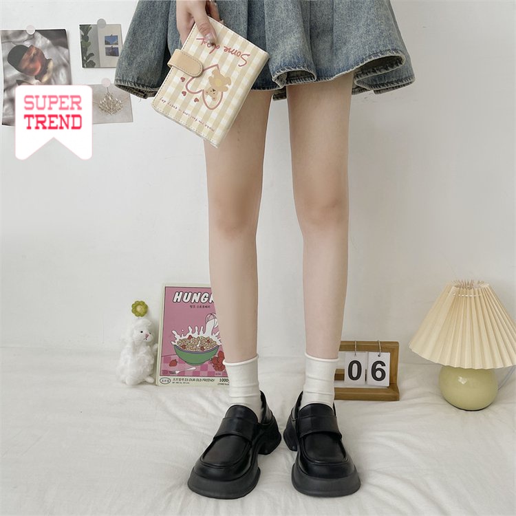 Giày Mary Jane Mũi Tròn Màu Trơn Đơn Giản Thoải Mái Hợp Thời Trang