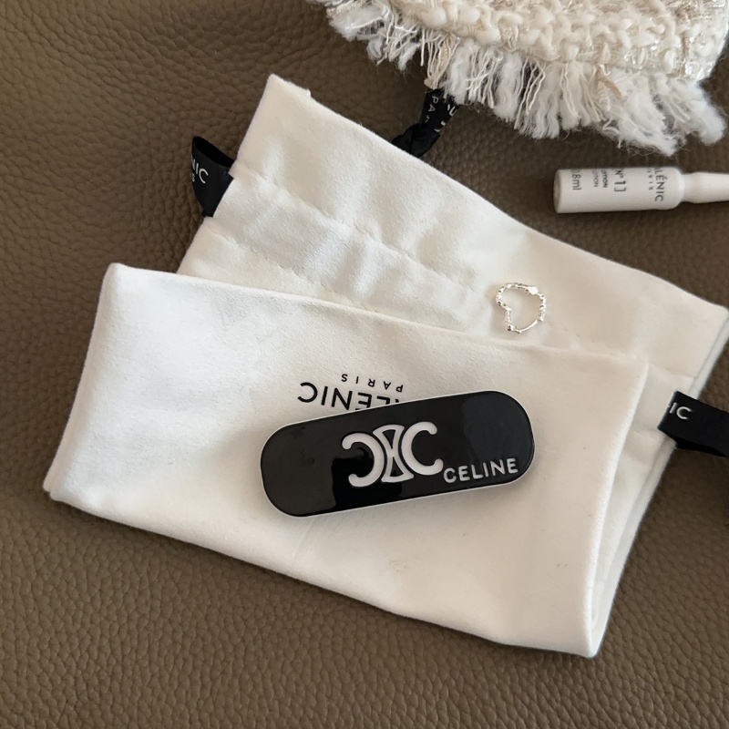 Kẹp Tóc Họa Tiết Hình Học Oval In Chữ Cao Cấp Thời Trang