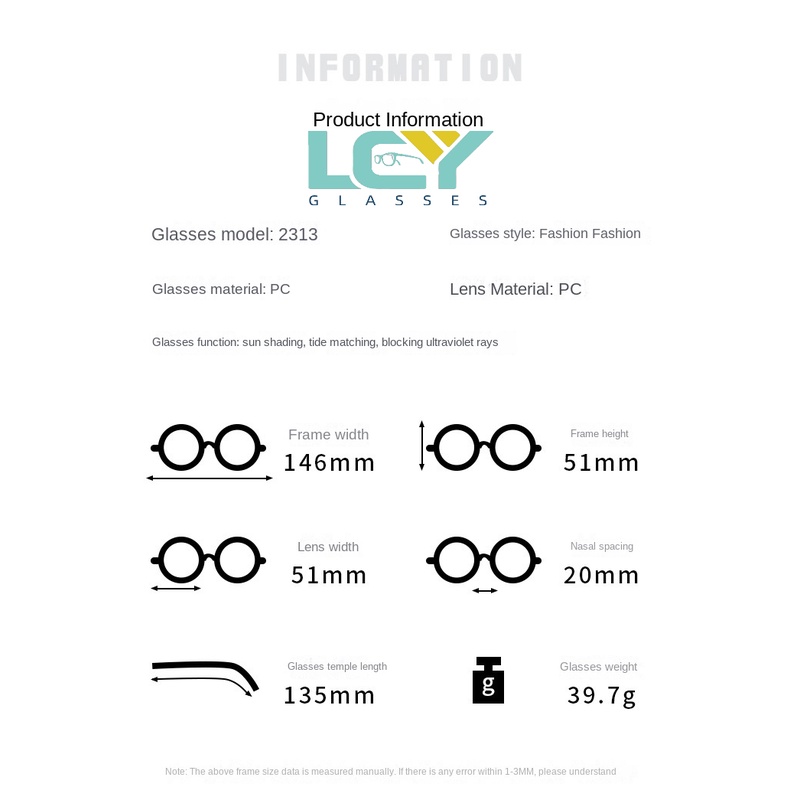 Kính Mát Gọng Lớn Chống Tia UV Phong Cách Retro Âu Mỹ Cá Tính LCYY2023 / 2313