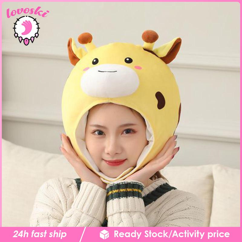 Mũ Trùm Đầu Hình Tuần Lộc Bằng Lông Nhung Dễ Thương Xinh Xắn