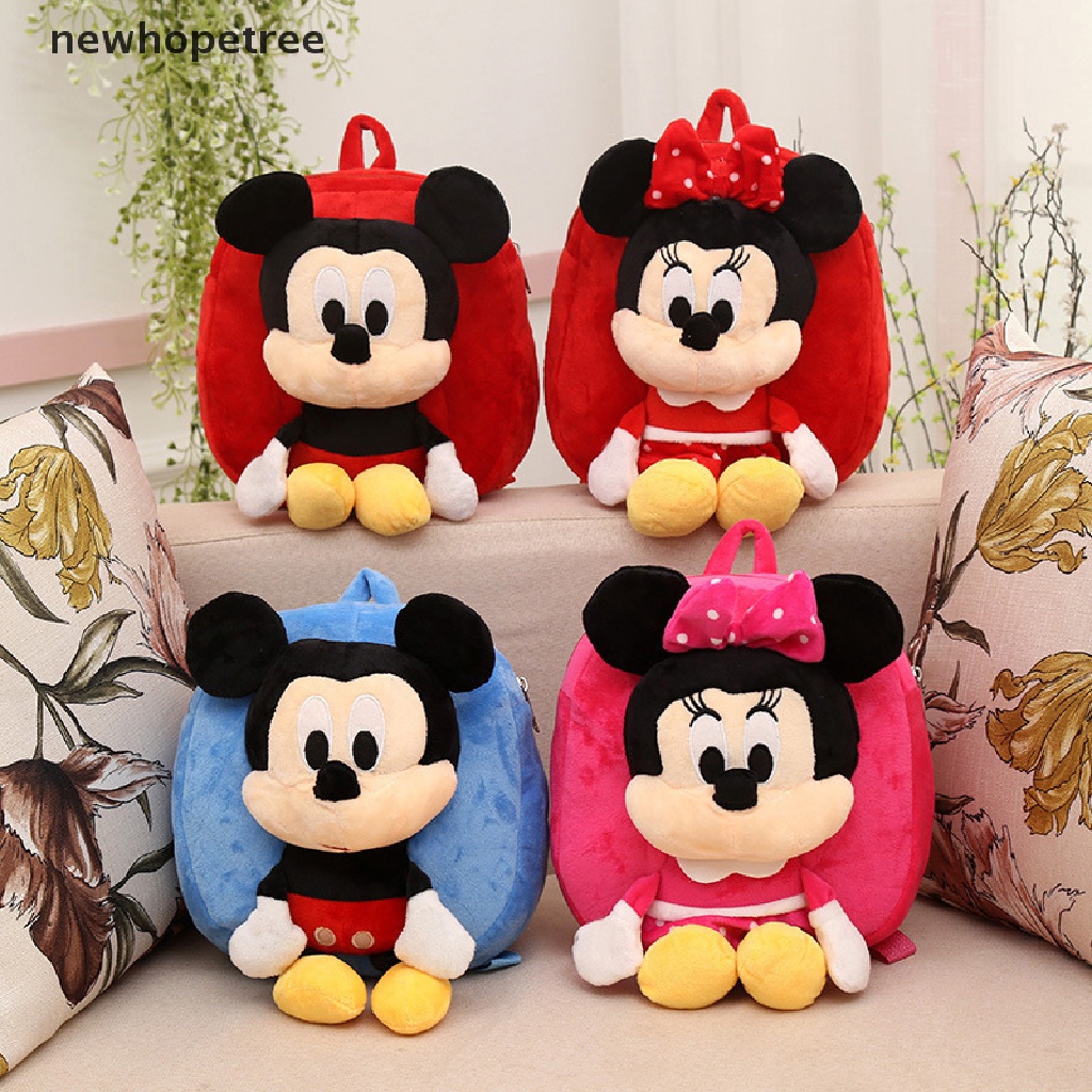 DISNEY Ba Lô Chuột Mickey Minnie Nhồi Bông Dễ Thương Cho Bé