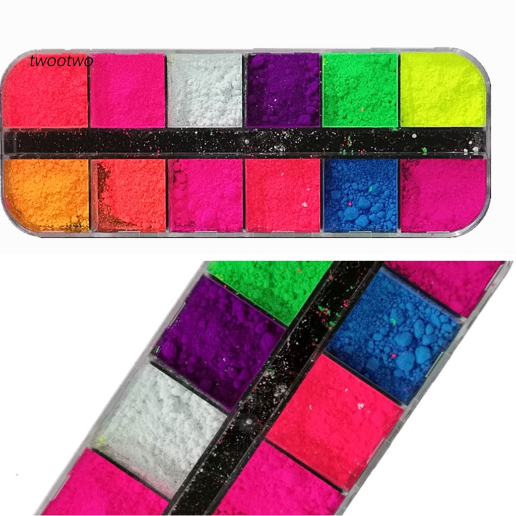 1 Hộp Phấn Mắt Dạ Quang 12 Màu Sắc Tùy Chọn Trang Điểm Không Phai Màu Dành Cho Bạn Gái