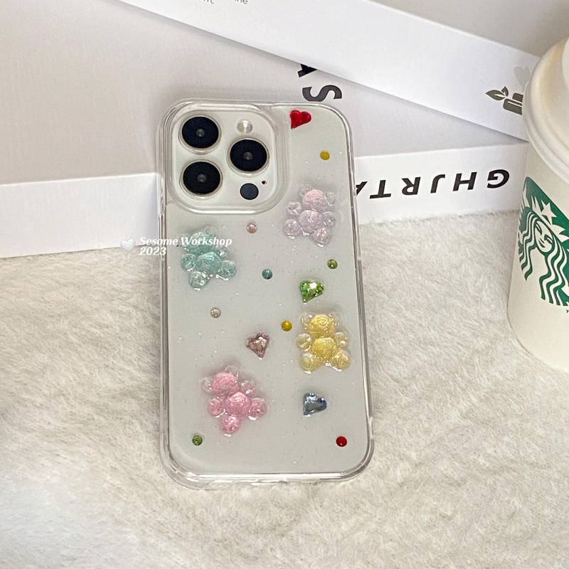 Ốp Điện Thoại TPU Mềm Hình Gấu 3D Dễ Thương Cho iPhone 14 13 12 11 Pro MAX Plus Mini X XS MAX XR 7 8 Plus SE 2022 2020