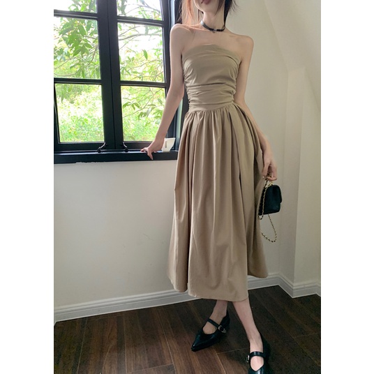 Đầm Dáng Chữ A Thiết Kế Xếp Ly Thời Trang Mùa Hè Phong Cách Vintage