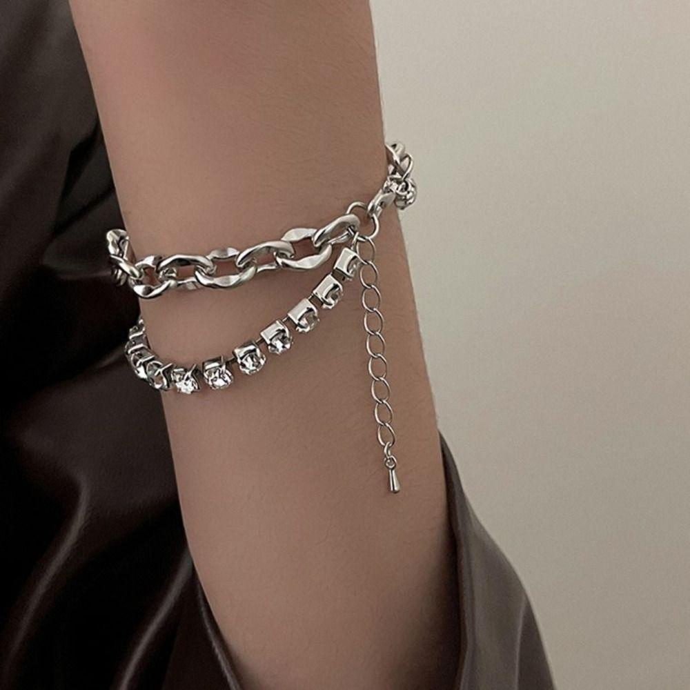 Vòng Tay Hàn Quốc WMES15H Sang Trọng Ngọt Ngào Thích Hợp Làm Quà|Vòng Tay Hai Lớp Phong Cách Baroque Cá Tính