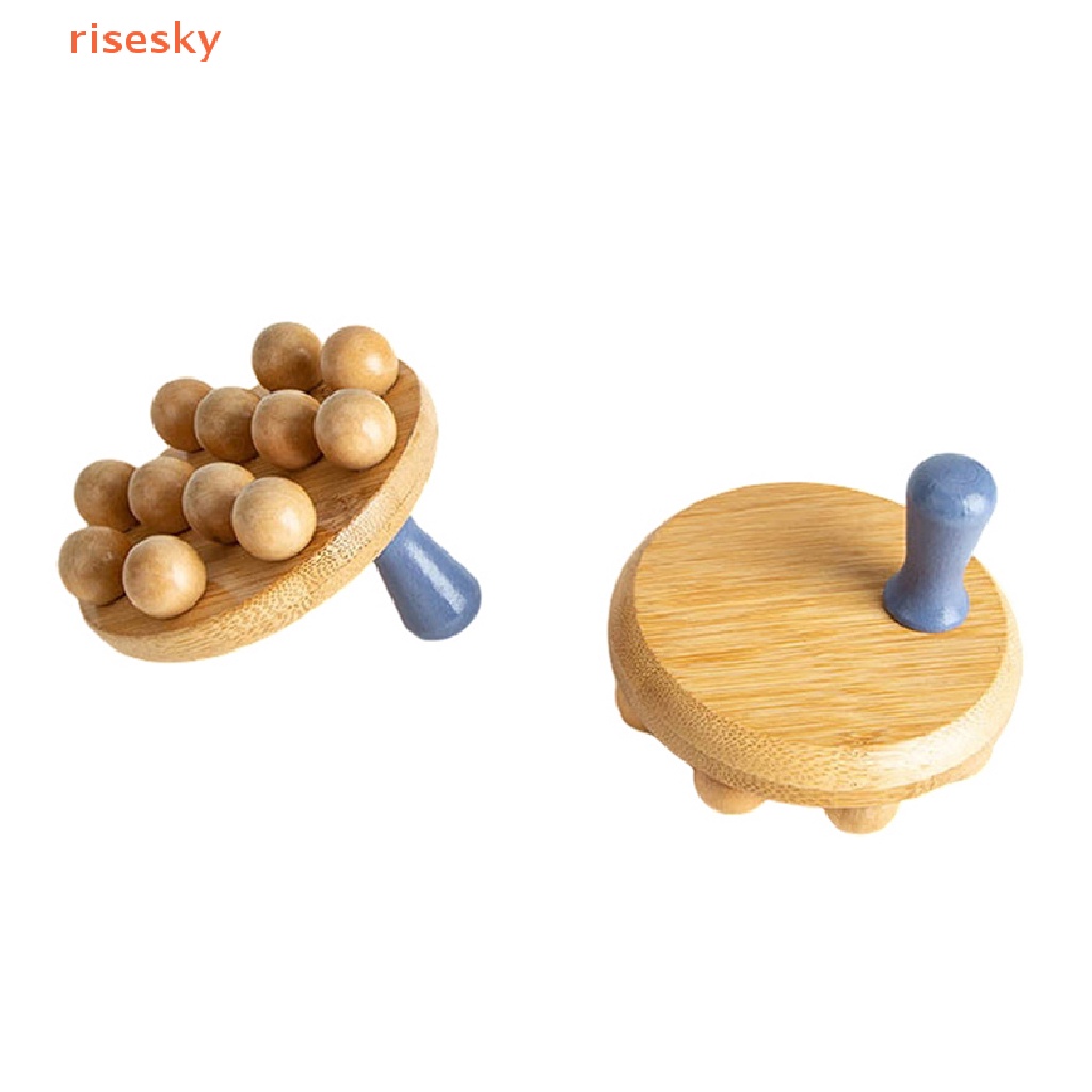 Bàn Chải Mát Xa Gua Sha 12 Hạt Cầm Tay Bằng Gỗ Cho Cơ Thể