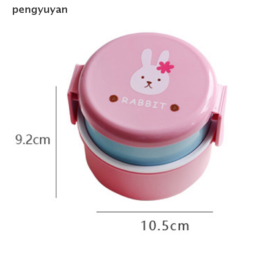 Hộp cơm Hai Tầng Hình Tròn Mini Dung Tích 540ml Phong Cách Nhật Bản