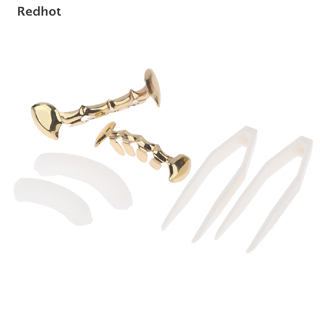 &lt; Redhot &gt; Mặt Trên Và Dưới Mạ Vàng Đồng Hình Răng Ma Cà Rồng Dracula Fangs