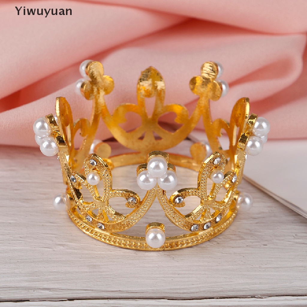 < Yiwuyuan > Cài Tóc Hình Vương Miện Công Chúa Đính Ngọc Trai Pha Lê Màu Vàng Làm Quà Tặng Ngày Lễ Tại Nhà