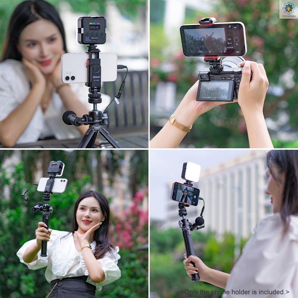 Kẹp Đỡ Điện Thoại Đa Năng Xoay 360 Độ Ulanzi ST-06S° Giá Đỡ Điện Thoại Có Thể Xoay Vòng Với Hai Ngàm Gắn Cho Smartphone Vlog Selfie Live Streaming Video Recording