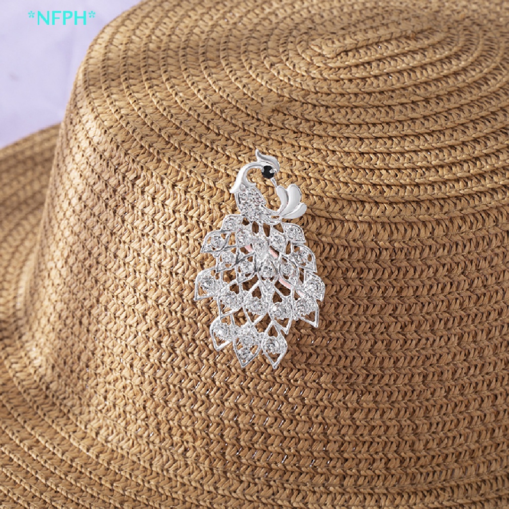 Ghim Cài Áo Hình Chim Công Đính Đá Nhân Tạo Thời Trang Mới