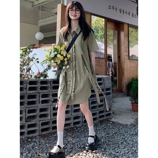 Đầm Ngắn Tay Phối Ren Phong Cách Retro Pháp Nữ Tính