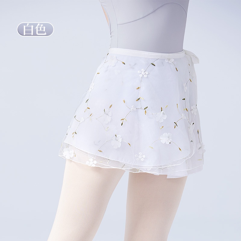 Chân Váy Lưới Dáng Ngắn Xòe Vải Gạc Thêu Trang Trí Thời Trang Mùa Hè Dành Cho Bạn Nữ Mặc Khi Nhảy Múa Ba Lê