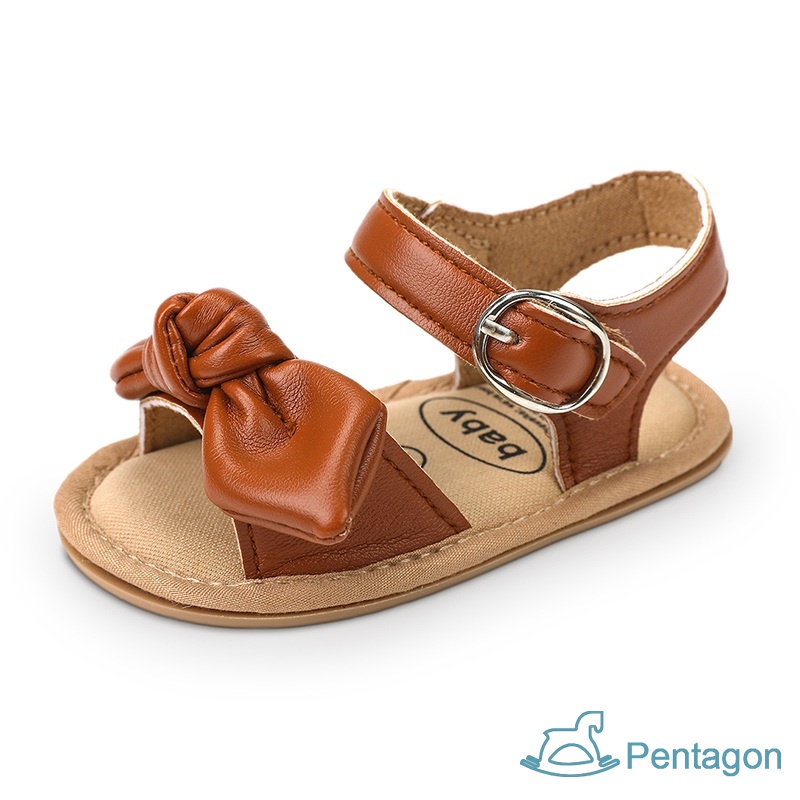 Xăng đan Đế Mềm Chống Trượt Đính Nơ Thời Trang Mùa Hè Cho Bé Gái