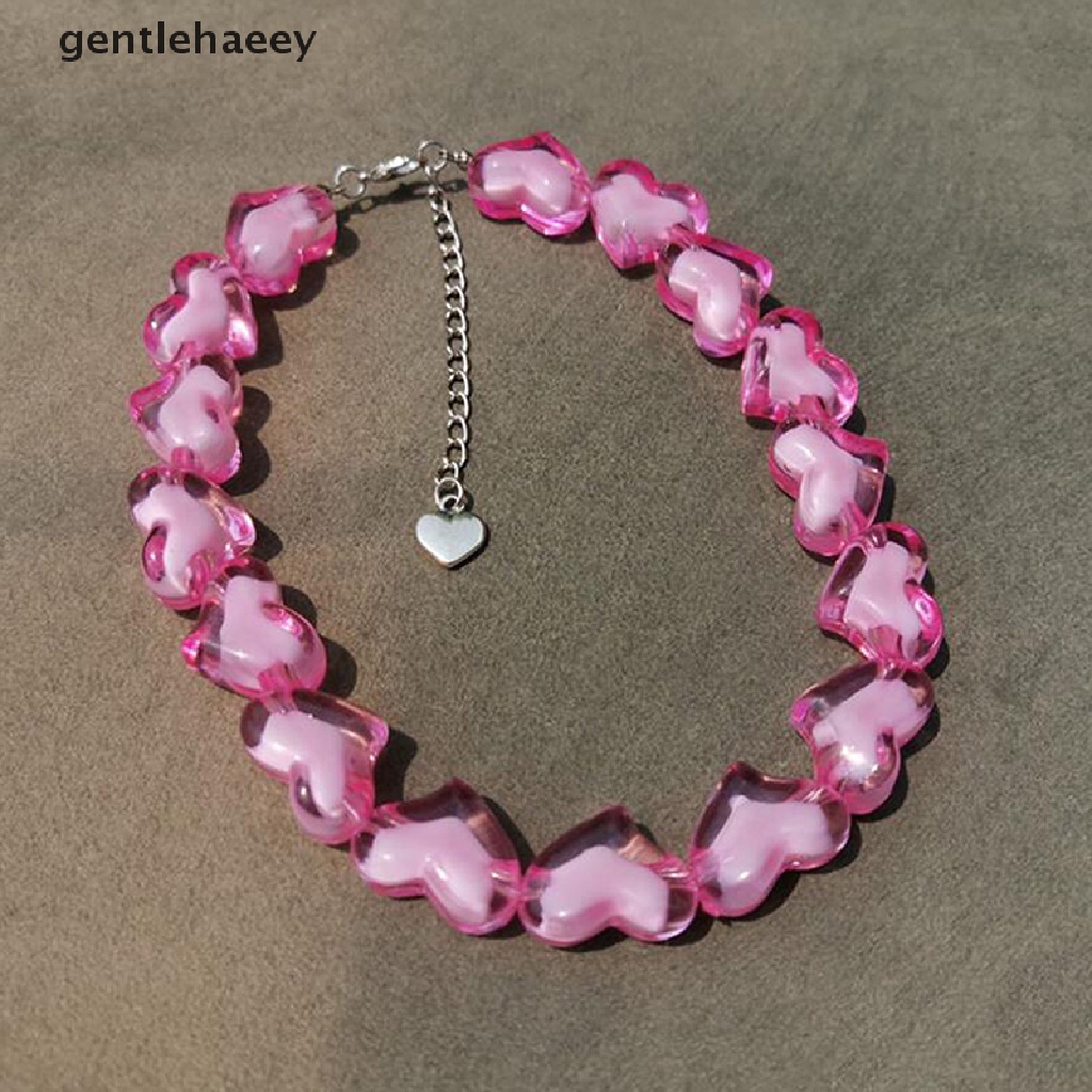 Vòng Cổ Choker Acrylic Hình Trái Tim Nhiều Màu Sắc Phong Cách Hip Hop Punk Cho Nữ