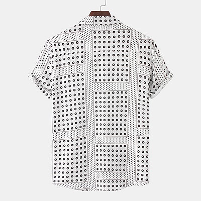 Áo Sơ Mi Tay Ngắn Họa Tiết Chấm Bi Màu Đen / Vàng Thời Trang Cho Nam