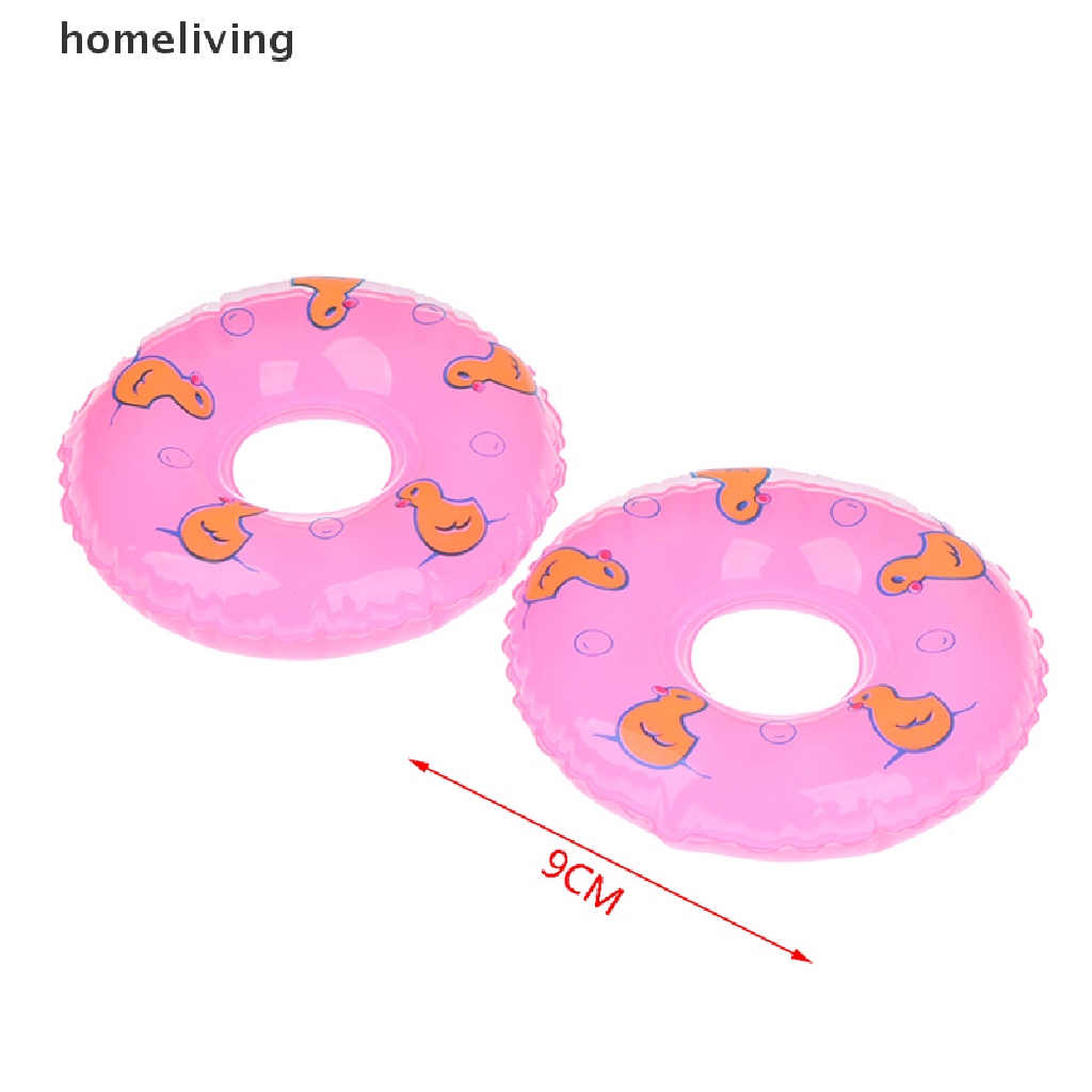 Set 2 Phao Bơi Tròn Hình Chú Vịt Dễ Thương Cho Nhà Búp Bê