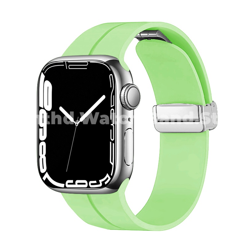 Vòng Khóa Nam Châm Màu Bạc Cho Đồng Hồ Thông Minh Series Ultra 8 7 6 SE 5 4 3 2 1 Size 49mm 41mm 45mm 44mm 42mm 40mm 38mm