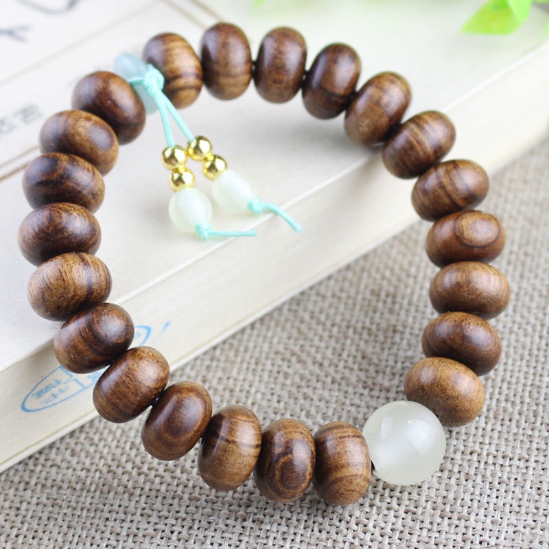 Vòng Tay Hạt Gỗ Hồng Mộc Đen 8 * 12MM Sáng Tạo