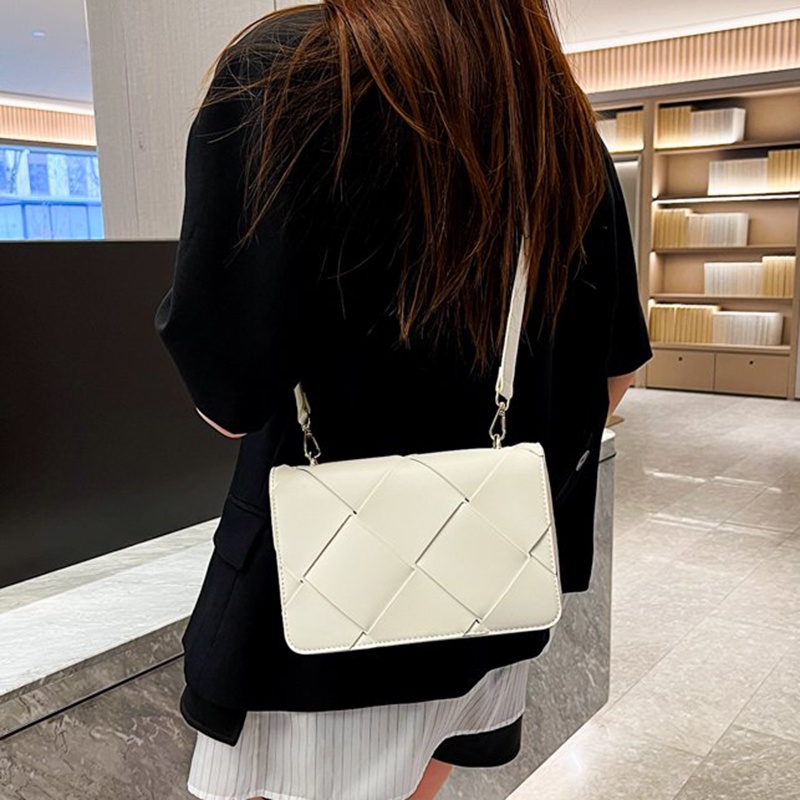 Túi Đeo Vai Hình Vuông Cỡ Nhỏ Thiết Kế Đan Dệt Đơn Giản Thời Trang Hàn Quốc Cao Cấp Cho Nữ