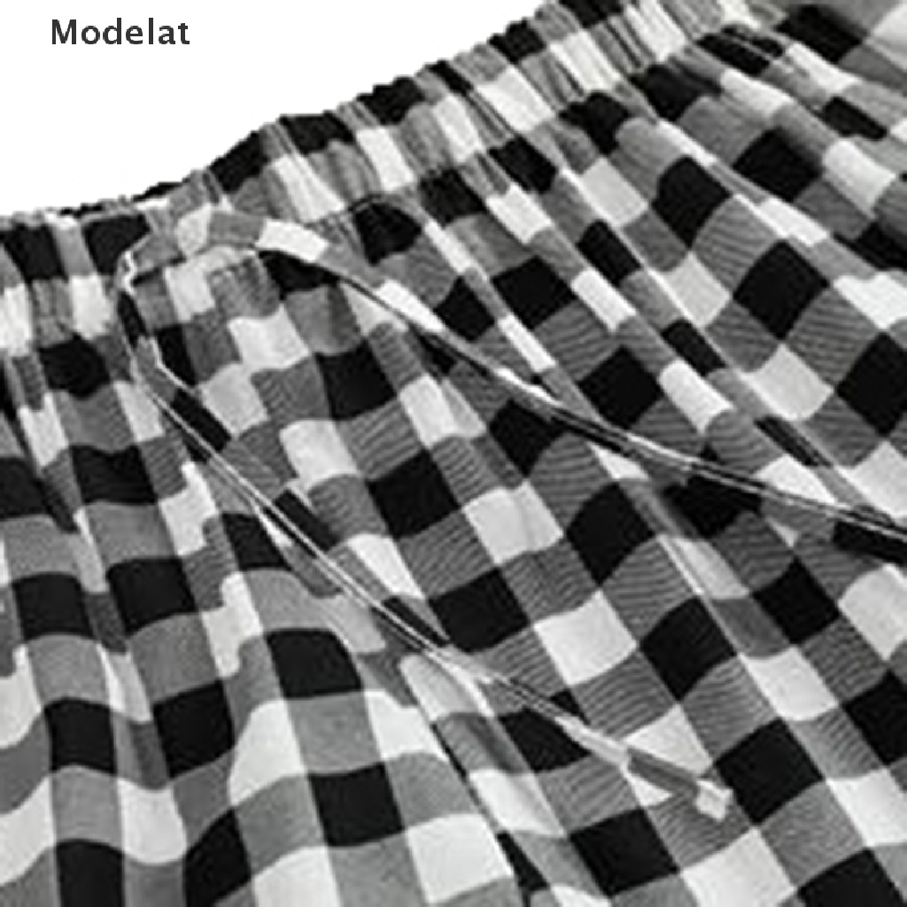 Quần Short Ngủ 96% Cotton Dáng Rộng In Họa Tiết Sọc Caro Thời Trang Mùa Hè 2023