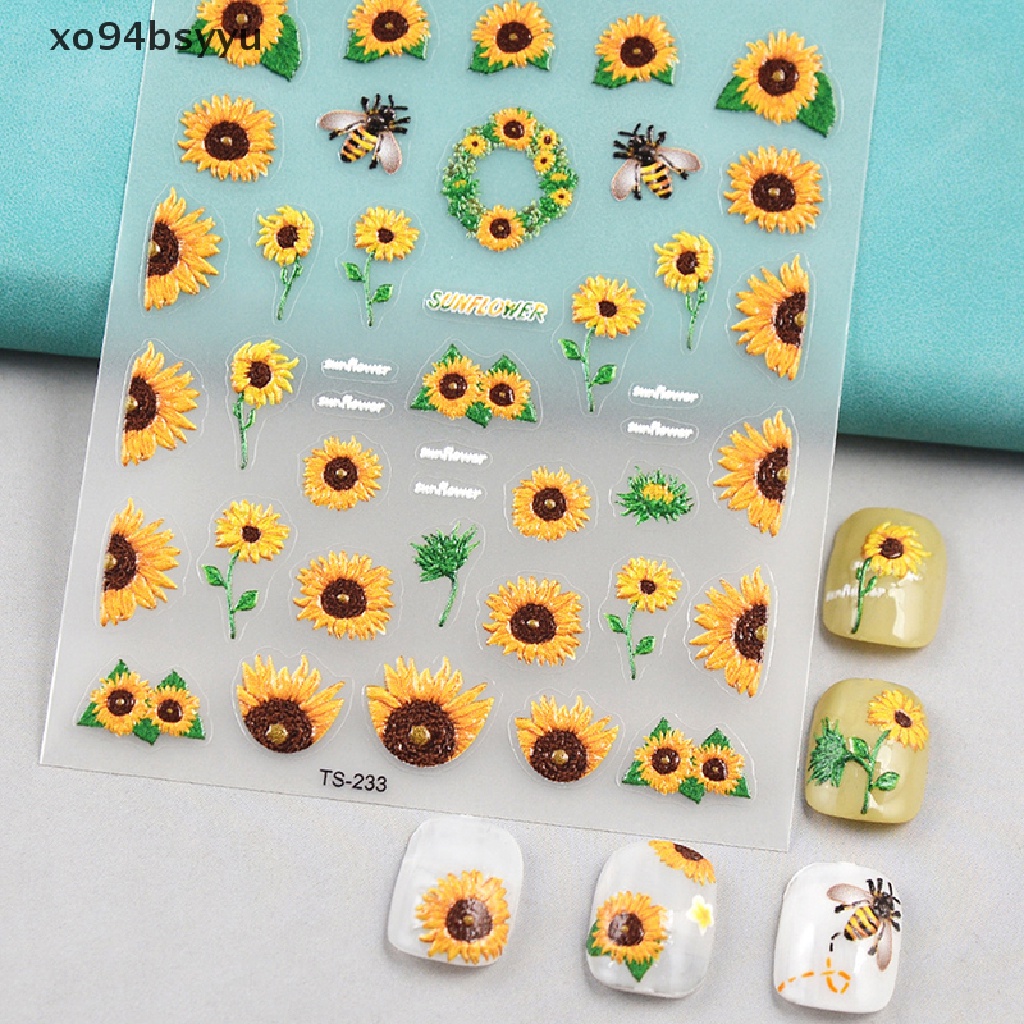 Miếng Dán Chuyển Nước Trang Trí Móng Tay Xo94Bsyu Họa Tiết Hoa Hướng Dương Xinh Xắn Cho Nữ VN